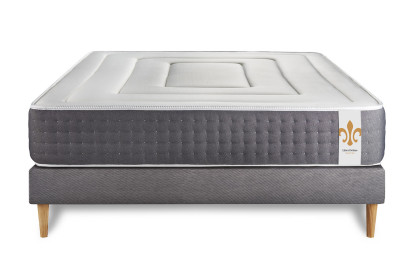 Ensemble Matelas Sommier 160x200 cm - Sommier Gris (en kit) - Vingt-Six