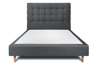 Lit 150x190 cm avec Tête de lit capitonnée - Tissu Velours