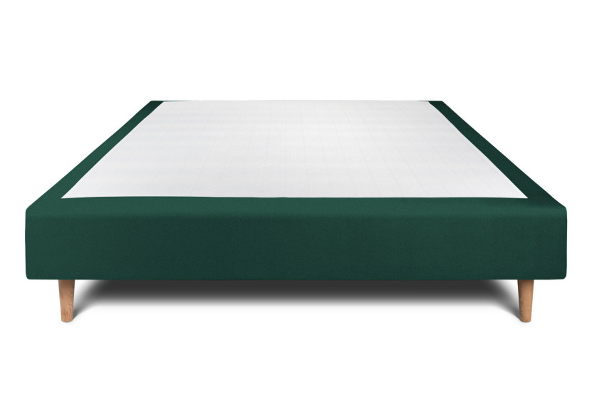 Sommier Tapissier 140x190 cm (déjà monté) - Velours - Vert