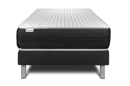Ensemble Matelas Sommier 90x200 cm - Sommier Noir (en kit) - Vitalspring