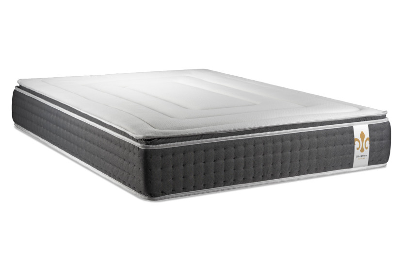 Pack lit complet 160x200 cm - Matelas + 2 Sommiers Blancs + 2 oreillers + Couette - Vingt-Six PLUS