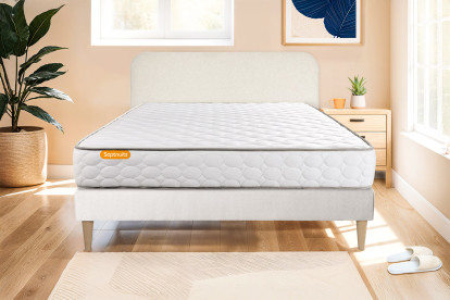 Ensemble Matelas Sommier 140x200 cm - Sommier Blanc (en kit) - Memo