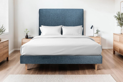 Sommier Tapissier 150x190 cm - H29 cm - Bouclette - Bleu