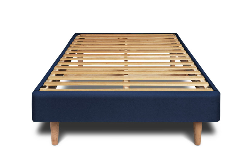 Lit 90x200 cm avec Tête de lit capitonnée - Tissu Velours