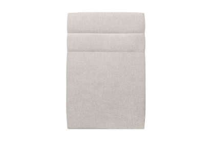 Lit 90x190 cm - Sommier tapissier H29 cm + tête de lit à lignes - Tissu Toile natté Beige Clair