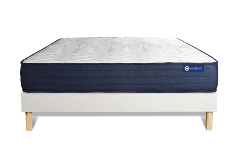 Ensemble Matelas Sommier 180x200 cm - Sommier Blanc (en kit) - Actimemo Life