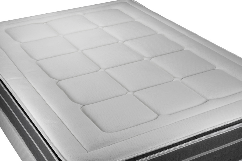 Ensemble Matelas Sommier 140x190 cm - Sommier Gris (déjà monté) - Trente PLUS