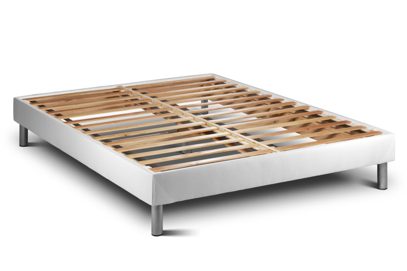 Ensemble Matelas Sommier 140x200 cm - Sommier Blanc (en kit) - Vitalmemo