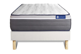 Ensemble Matelas Sommier 80x190 cm - Sommier Blanc (en kit) - ActiMemo Plus