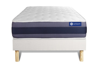 Ensemble Matelas Sommier 90x200 cm - Sommier Blanc (en kit) - Actimemo Morpho