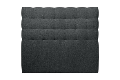 Tête de lit 135 cm Capitonnée - Tissu Bouclette Noir