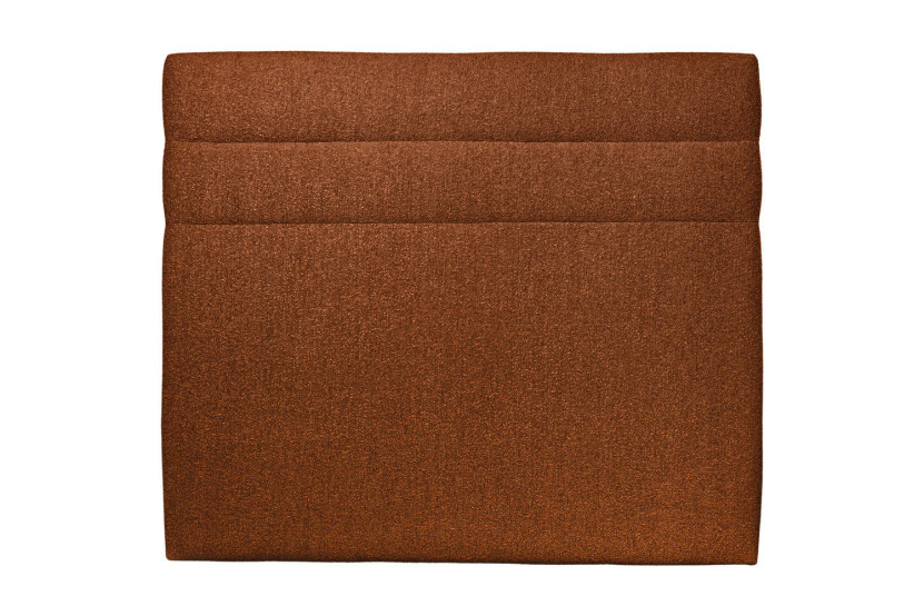 Tête de lit 135 cm Lignes - Tissu Bouclette Terracotta