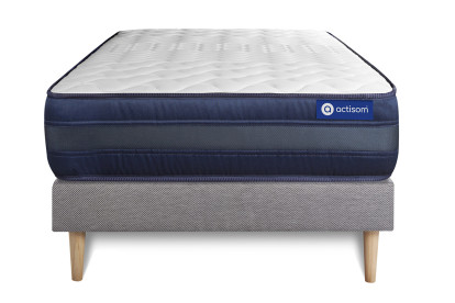 Ensemble Matelas Sommier 80x190 cm - Sommier Gris (en kit) - Actimemo Tech