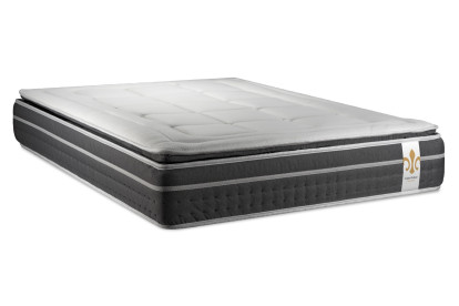 Pack lit complet 200x200 cm - Matelas + Sommier Blanc (en kit) + 2 oreillers + Couette - Trente PLUS