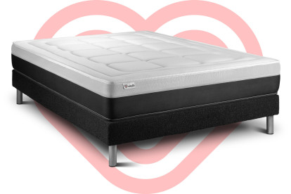 Ensemble Matelas Sommier 140x190 cm - Sommier Noir (en kit) - Vital Form