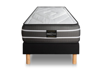 Ensemble Matelas Sommier 120x190 cm - Sommier Noir (déjà monté) - Exclusive