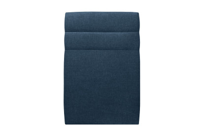 Lit 90x200 cm - Sommier tapissier H35 cm + tête de lit à lignes - Tissu Toile natté Bleu Océan