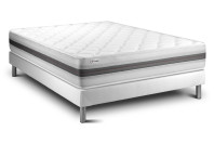 Ensemble Matelas Sommier 140x190 cm - Sommier Blanc (déjà monté) - Vitalmemo Back Ensemble Matelas Sommier 140x190 cm - Sommier Blanc (déjà monté) - Vitalmemo Back