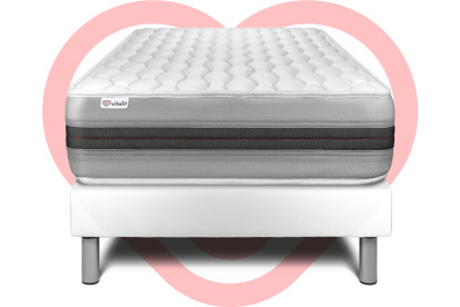 Ensemble Matelas Sommier 90x200 cm - Sommier Blanc (en kit) - Vitalspring Recover