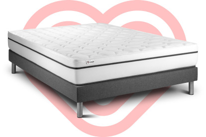 Ensemble Matelas Sommier 160x200 cm - Sommier Gris (en kit) - Vital Spa