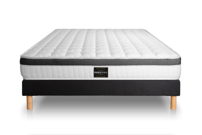 Ensemble Matelas Sommier 140x190 cm - Sommier Noir (en kit) - Supérieur