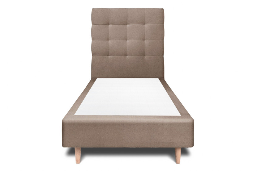 Lit 90x200 cm avec Tête de lit capitonnée - Tissu Velours