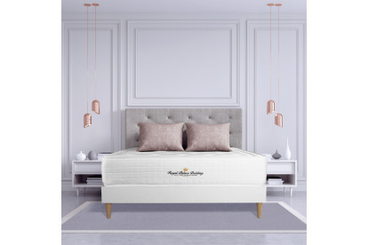 Ensemble Matelas Sommier 160x200 cm - Sommier Blanc (déjà monté) - Buckingham