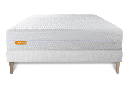 Ensemble Matelas Sommier 160x200 cm - Sommier Blanc (en kit) - Memo Bio