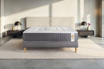 Ensemble Matelas Sommier 140x200 cm - Sommier Gris (en kit) - Vingt-Six