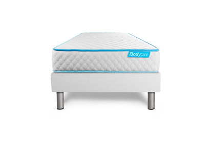 Ensemble Matelas Sommier 90x200 cm - Sommier Blanc (déjà monté) - Bodyone