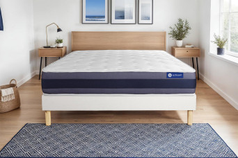 Ensemble Matelas Sommier 180x200 cm - Sommier Blanc (en kit) - Actiflex Morpho