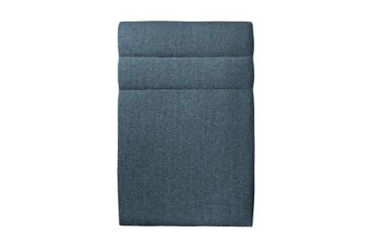 Lit 90x190 cm - Sommier tapissier H29 cm + tête de lit à lignes - Tissu Bouclette Bleu