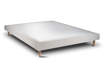 Sommier Tapissier 140x200 cm (déjà monté) - Velours - Gris Clair