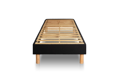 Ensemble Matelas Sommier 80x190 cm - Sommier Noir (en kit) - Supérieur