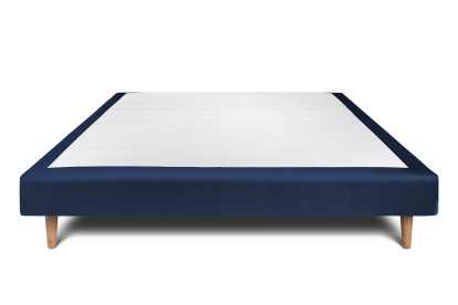 Sommier Tapissier 150x190 cm - H29 cm - Velours - Bleu océan