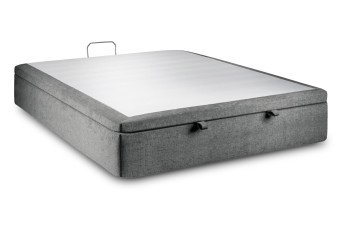 Sommier Coffre 160x200 cm - Toile Nattée - Gris Anthracite