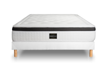Ensemble Matelas Sommier 140x190 cm - Sommier Blanc (déjà monté) - Privilège