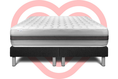 Ensemble Matelas Sommier 180x200 cm - 2 Sommiers Noir - Vitalspring Recover