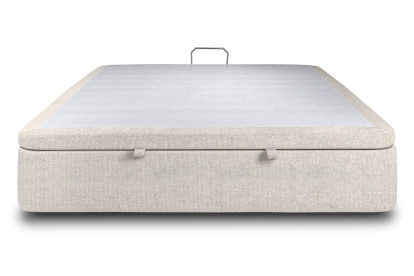 Sommier Coffre 140x200 cm - Toile nattée  - Beige clair