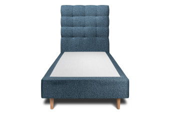 Lit 90x200 cm avec Tête de lit capitonnée - Tissu Bouclette