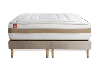 Ensemble Matelas Sommier 180x200 cm - 2 Sommiers Beige - Le Raffiné