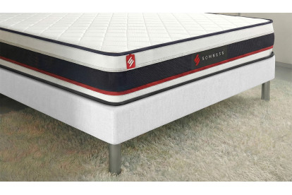 Ensemble Matelas Sommier 140x200 cm - Sommier Noir (déjà monté) - Form