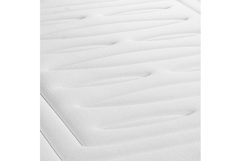 Pack lit complet 140x190 cm - Matelas + Sommier Blanc (en kit) + 2 oreillers + Couette - Lancaster