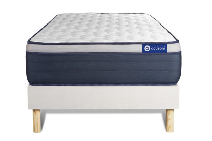 Ensemble Matelas Sommier 80x200 cm - Sommier Blanc (en kit) - Actilatex Max