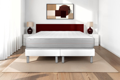 Ensemble Matelas Sommier 200x200 cm - 2 Sommiers Blanc - Vitalmemo