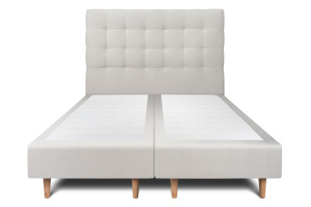 Lit 2x80x200 cm avec Tête de lit capitonnée - Tissu Velours