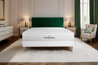 Ensemble Matelas Sommier 160x200 cm - Sommier Blanc (déjà monté) - Lancaster Ensemble Matelas Sommier 160x200 cm - Sommier Blanc (déjà monté) - Lancaster