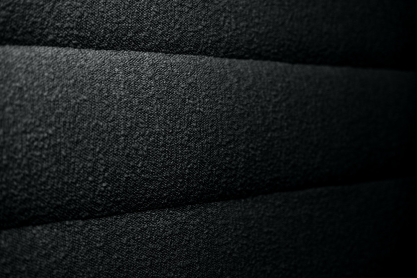 Tête de lit 160 cm Lignes - Tissu Bouclette Noir