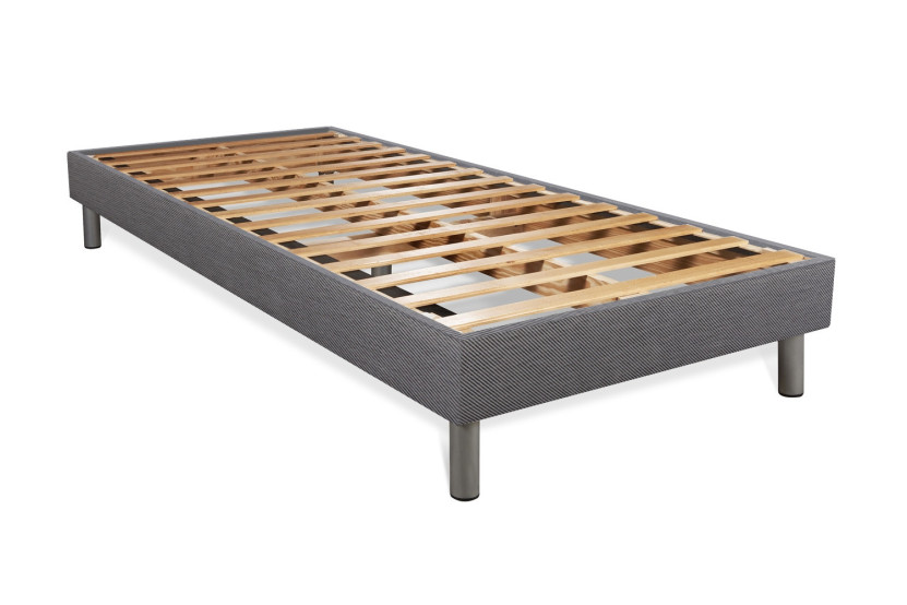 Ensemble Matelas Sommier 90x190 cm - Sommier Gris (en kit) - BodyFlex