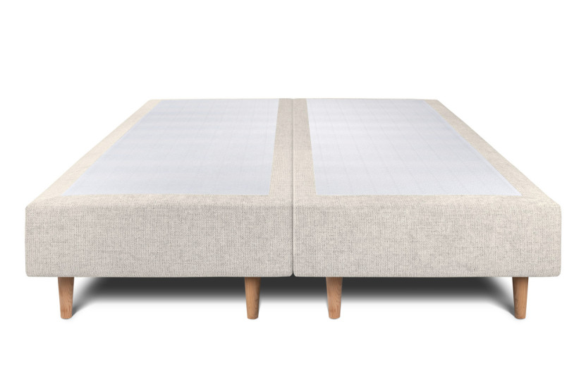 Lit 2x80x200 cm avec Tête de lit tapissée - Tissu Toile natté